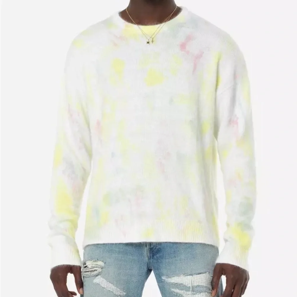 John Elliott Angora Crew Sweater in Ivory Skittles, size 3